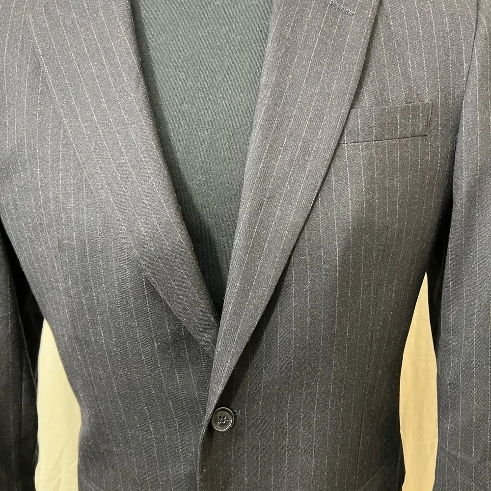 Jos A Bank mens Blazer pinstripe size 40L 100% Wool☑️